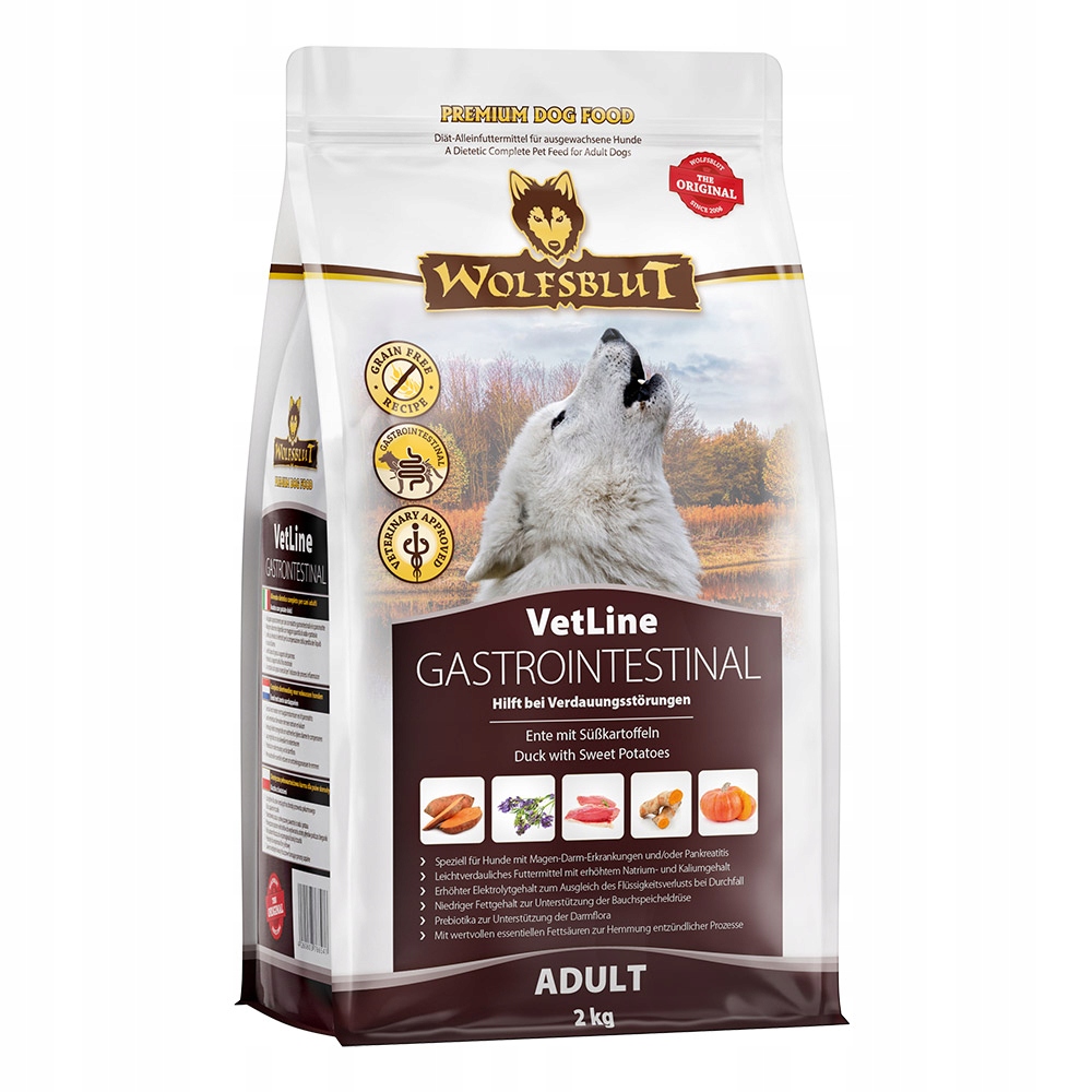Levně Wolfsblut Dog 2kg Vetline Gastrointestinal kachna batáty