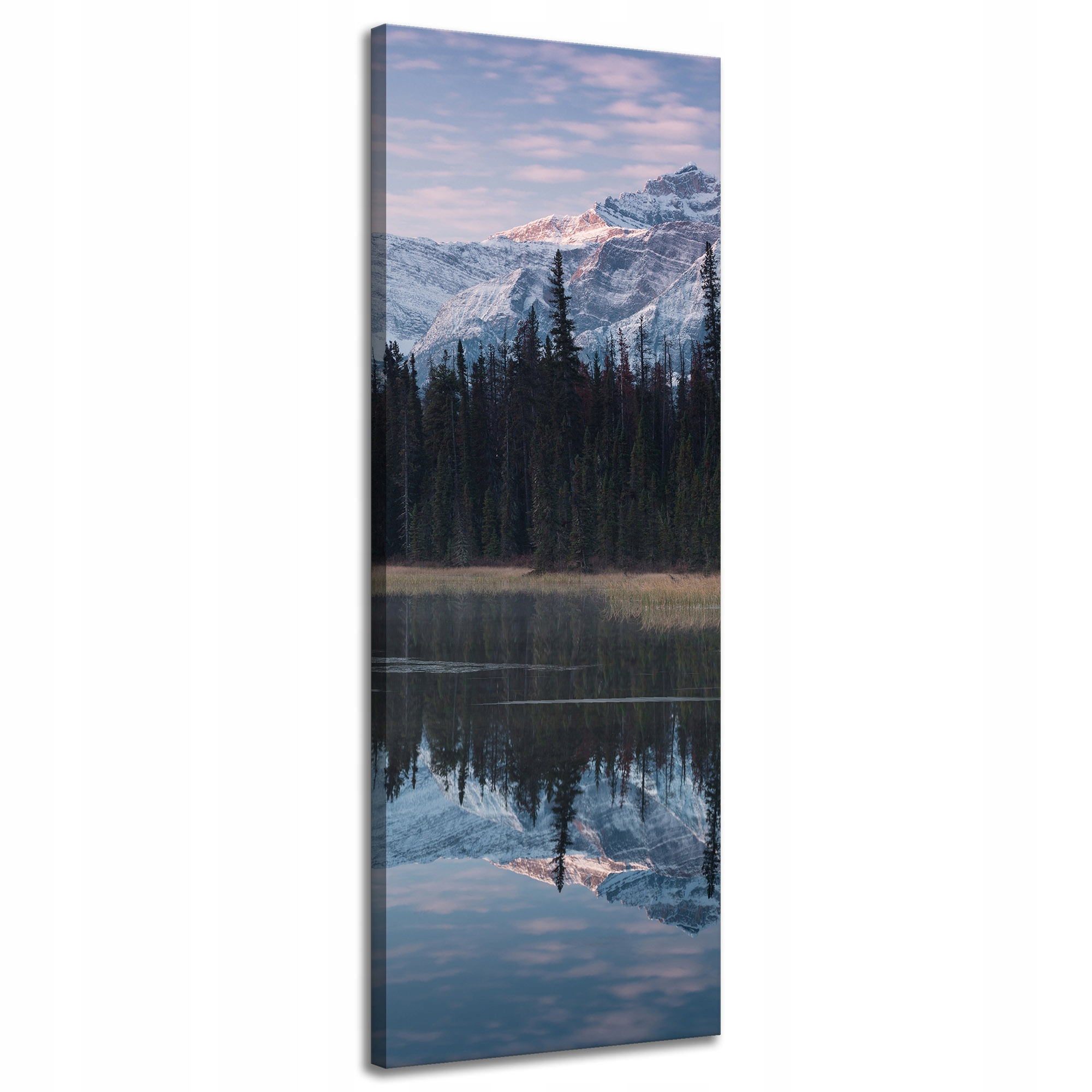 Obraz na plátně Jezerní plocha Voda Sněžné lesy Hory 40x120 cm