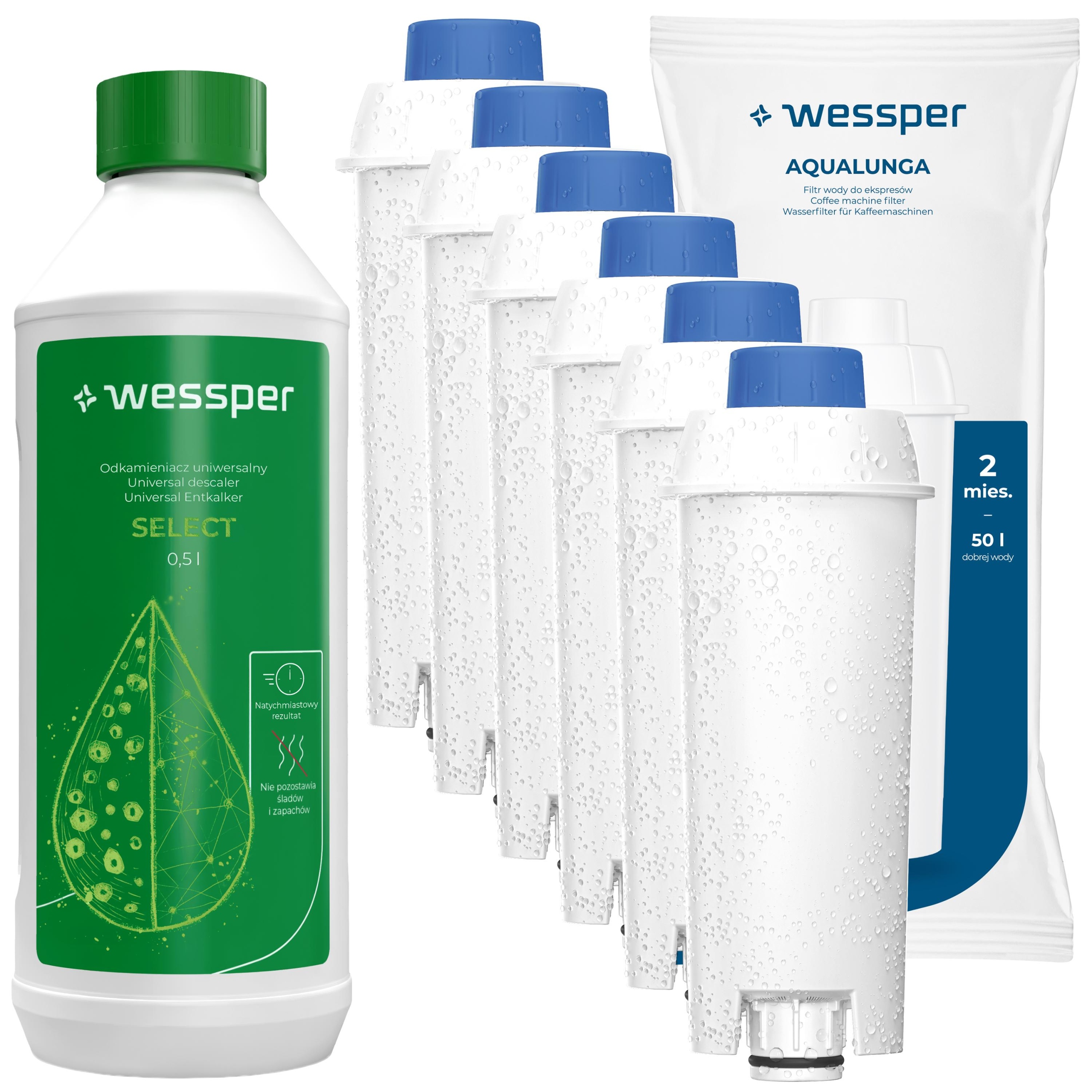 Wessper filtr pro kávovar Delonghi 6x náhradní odvápňovač pro kávovar