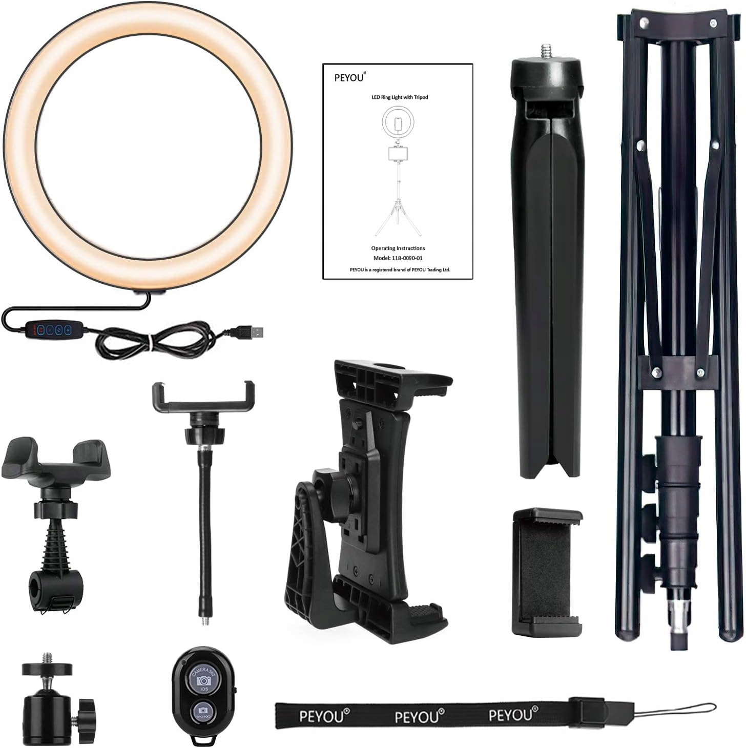 Usb Led Prstencová Lampa Se Stativem Make-up Vlog Sielfie