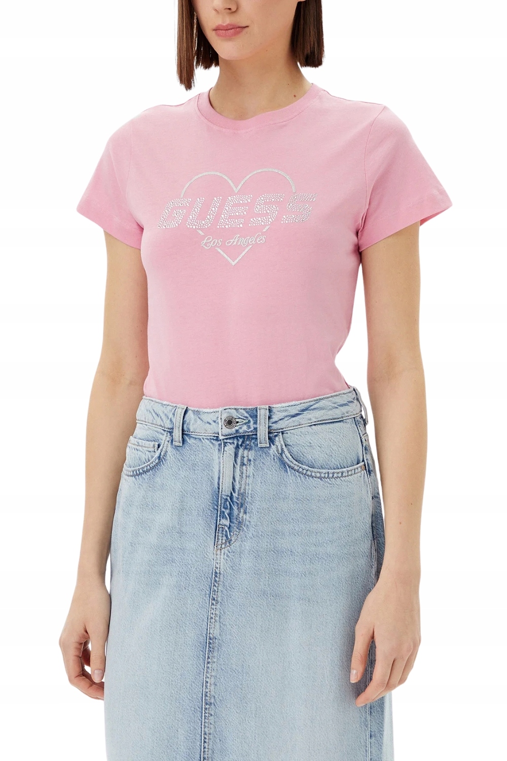 Guess Růžové dámské tričko Narciso Xs