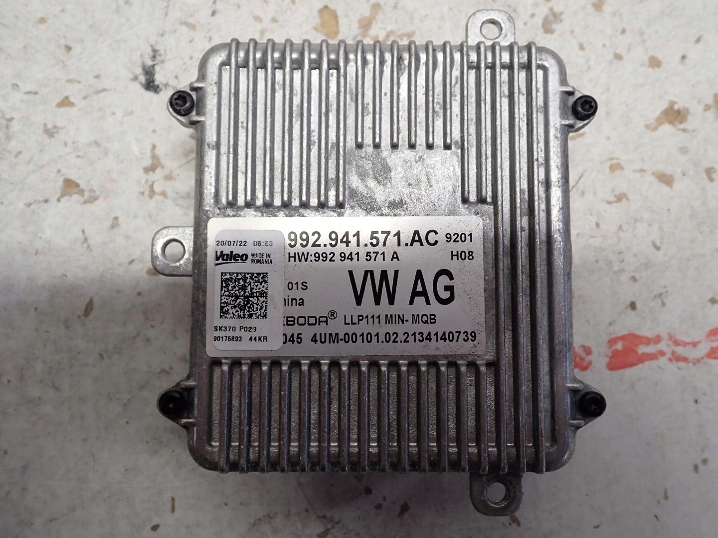 control unit module lights AUDI SEAT SKODA VW 992941571AC