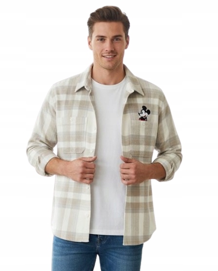 Flanelová košile Hollister L Mickey Mouse s kostkovaným vzorem Relaxed Fit