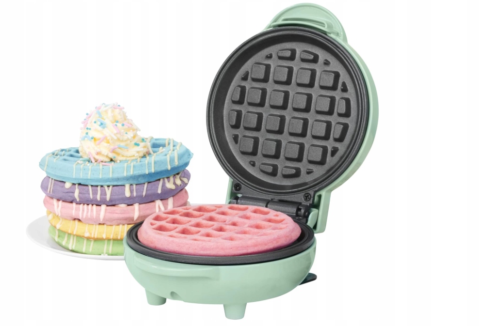 Mała Gofrownica Nieprzywierająca Powłoka Lampka Kontrolna Gofry Gofrów