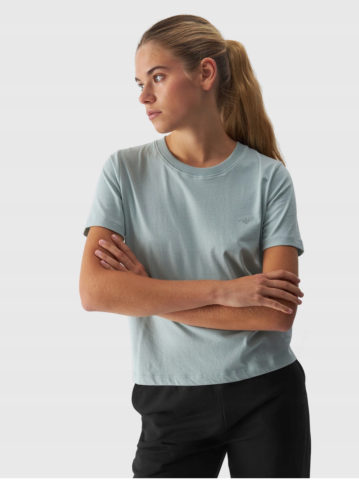 T-SHIRT DAMSKI 4F L KOSZULKA GŁADKA BASIC TTSHF1650 AW24 Marka 4F