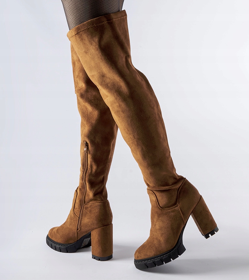 Hers Brązowe długie kozaki na słupku r. 40 Oryginalne opakowanie producenta pudełko