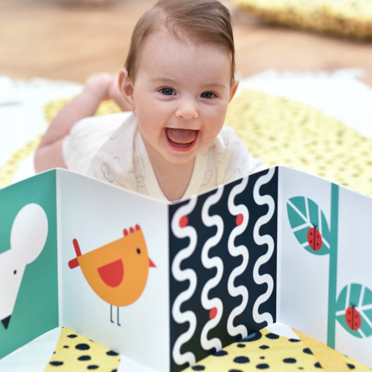 CZUCZU 2x KSIĄŻECZKA SENSORYCZNA KARTY KONTRASTOWE STARTER MALUCHA 0M+ Okładka twarda