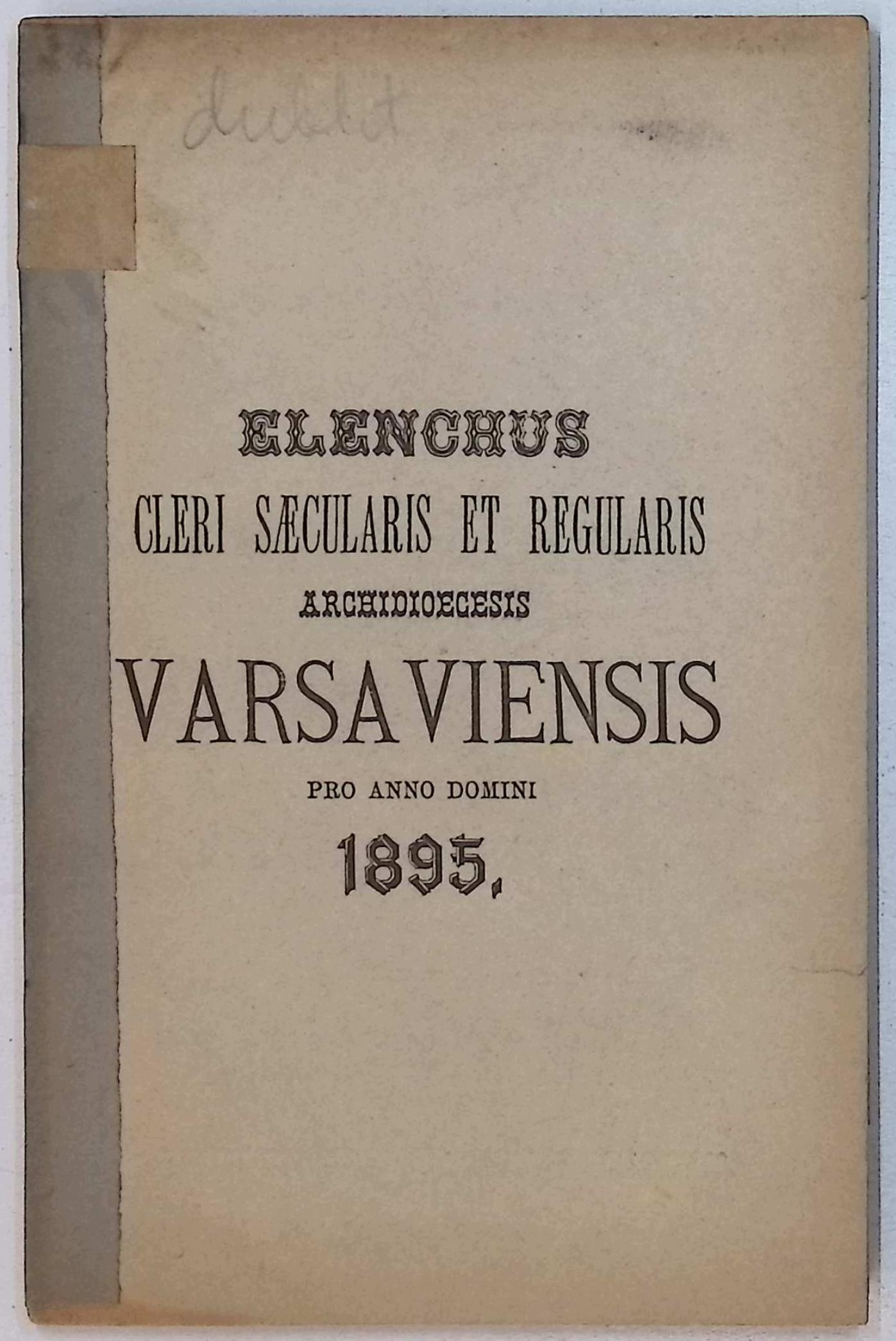 Elenchus Cleri Saecularis et regularis (1895 r.)