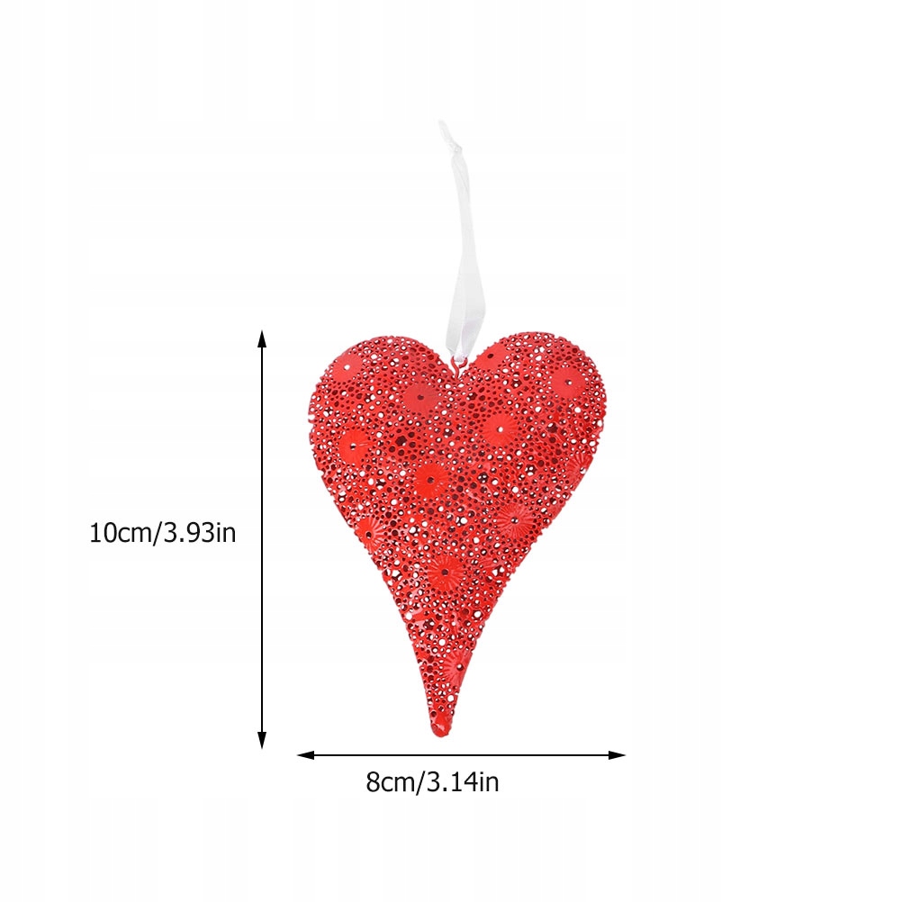 LOVE WISIOREK SZKLANA WISZĄCA OZDOBA SERCA 6 SZT Liczba elementów w zestawie 0 szt.