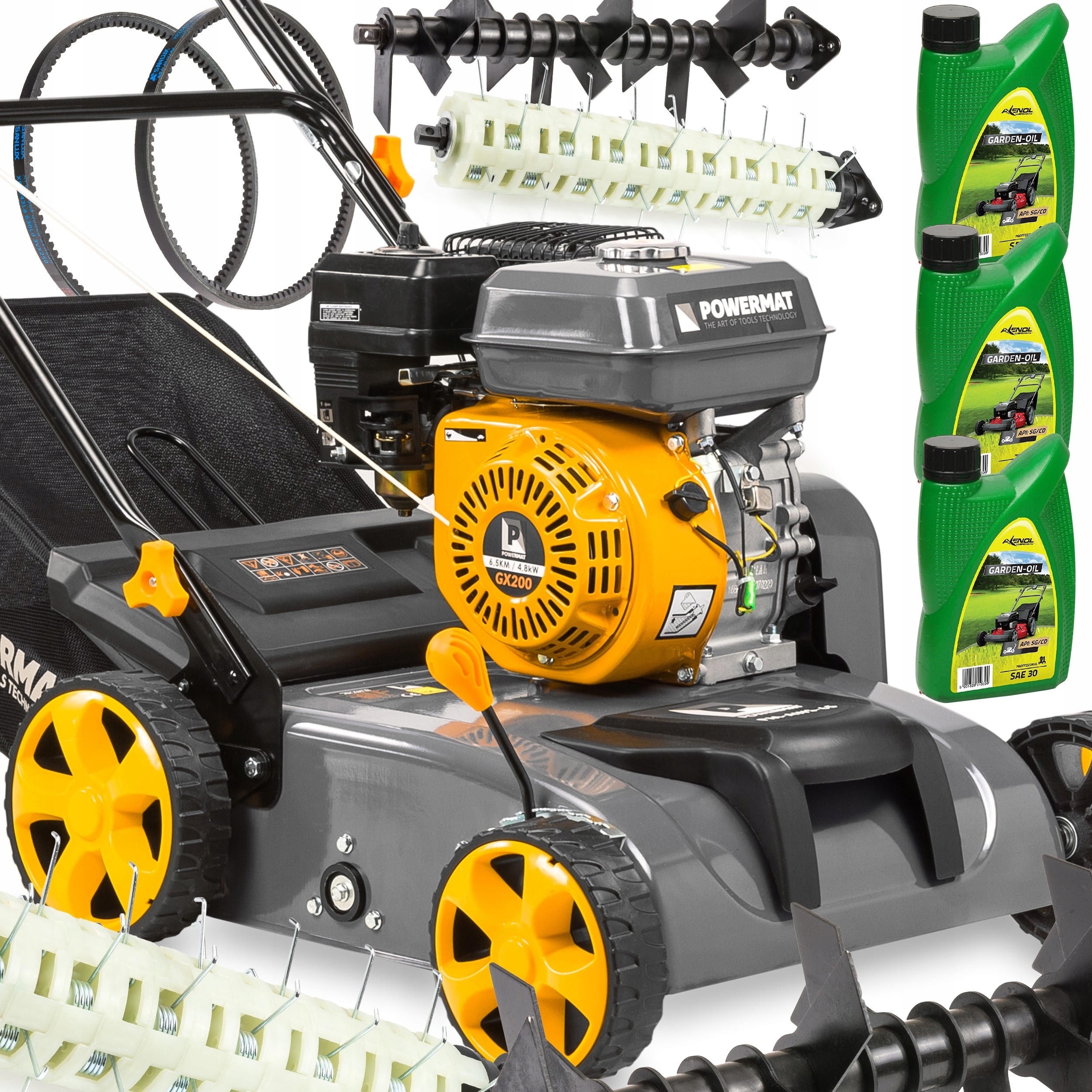 Aerator Wertykulator Spalinowy 3W1 6,5KM 2X Pasek 3X Olej 3600 Rpm