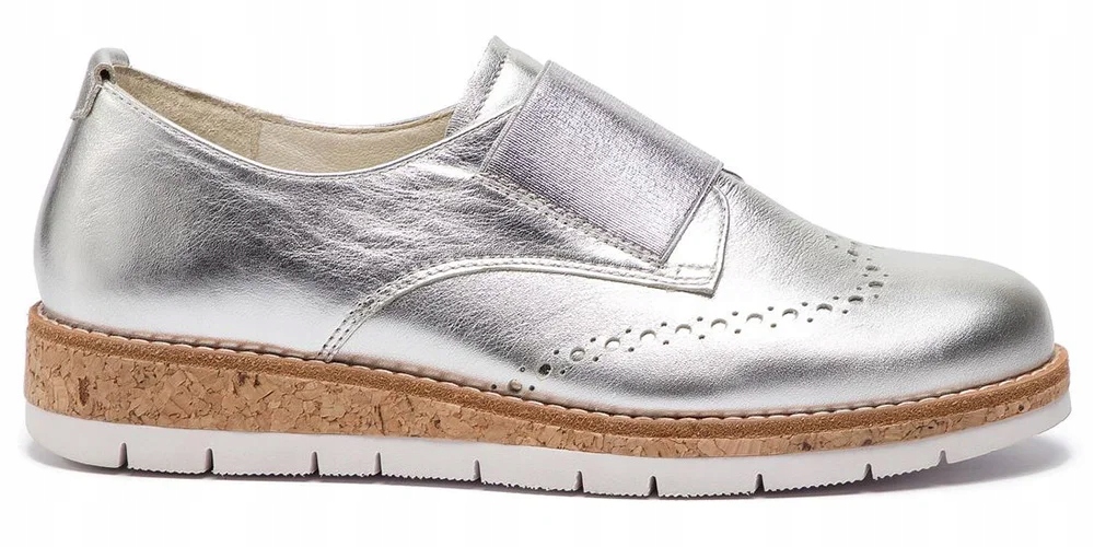 Gabor Dámské polobotky nazouvací, platforma velikost 39 stříbrné kožené