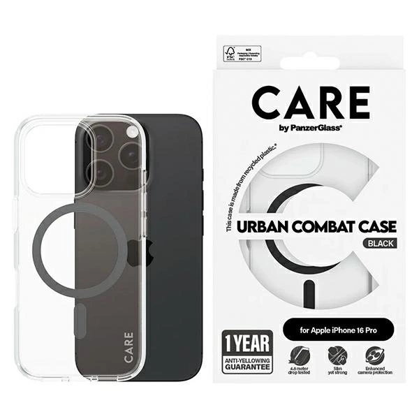 Care by PanzerGlass Flagship Case iPhone 16 Pro 6.3" czarny MagSafe 1346