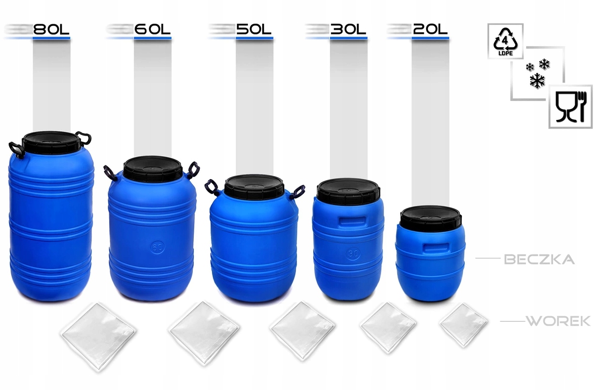 BECZKA 20L do KISZENIA KAPUSTY ATEST OGÓREK Pojemność 20 l