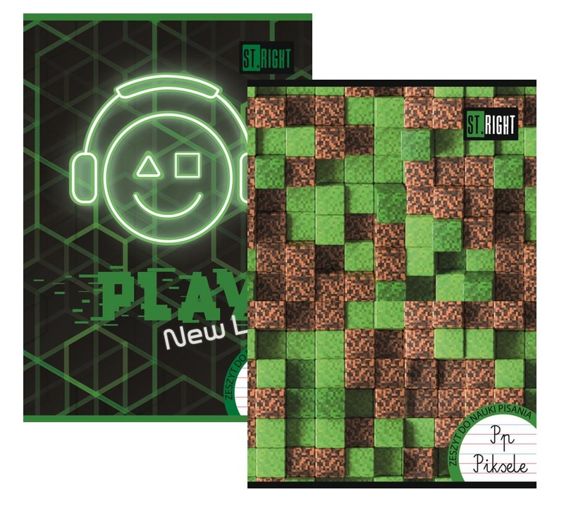 2 x ST.RIGHT ZESZYT A4/32 linia podwójna kolorowa. do nauki pisania 9972