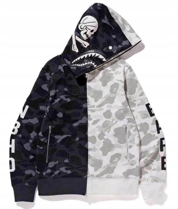 

Bluza Bape typu Shark kangur zielona moro kangur