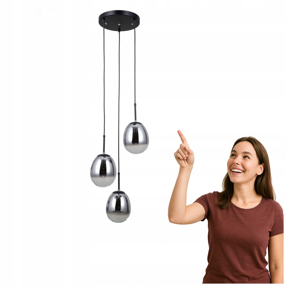 Moderná závesná lampa Meolo čierna 3xE14 Italux