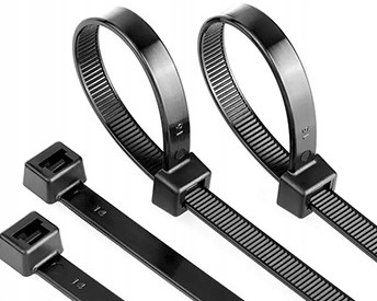 Trytytki Trytki 9,0 x 400 mm Bcab Czarne Uv 100szt Mocne Opaski Zaciskowe