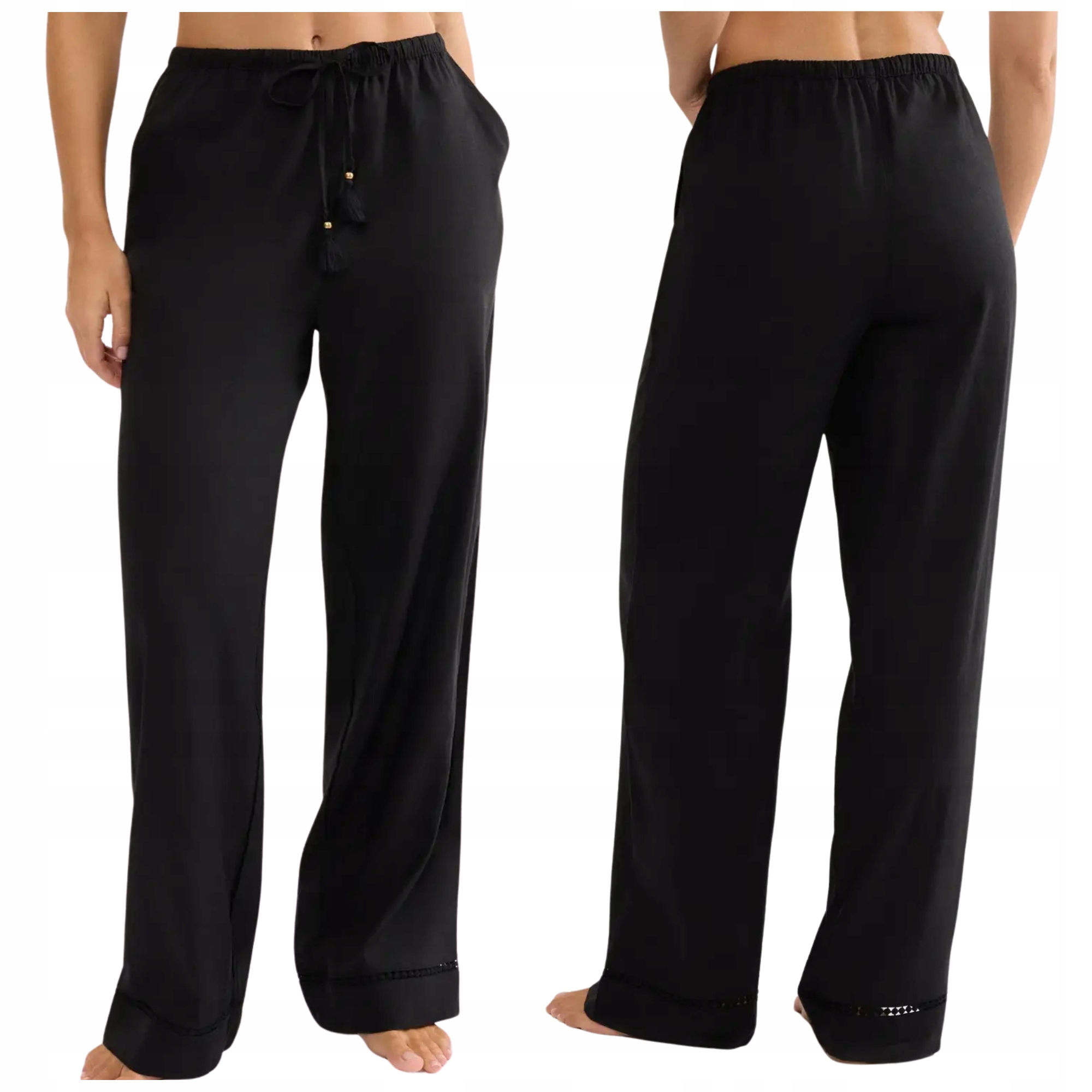 Lněné kalhoty jednoduchého střih pohodlné Triumph Summer Wear Trousers černé 36