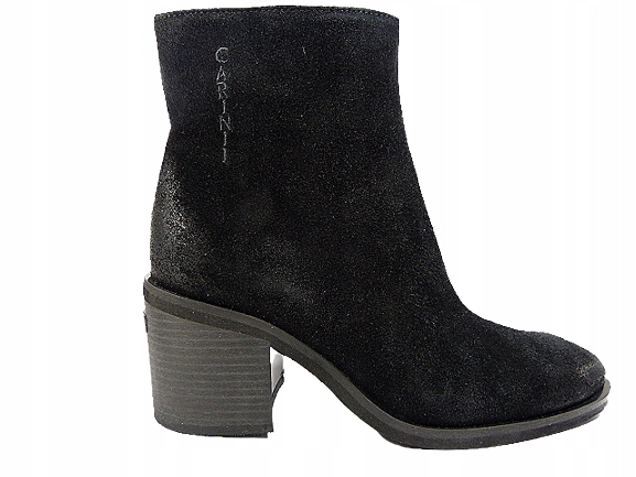 kotníkové boty Carinii 38 černé červené vnitřní stabilní elegantní dámské kotníkové boty