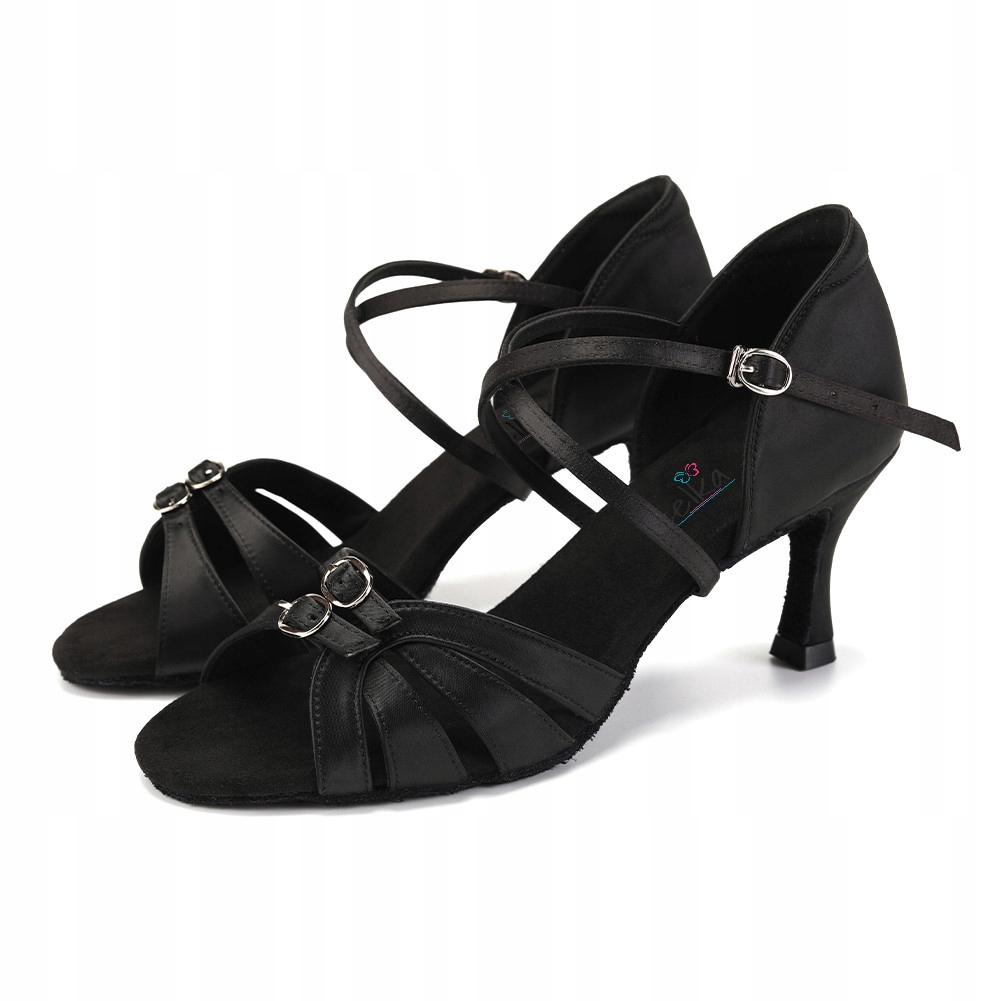 Buty Do Tańca Taneczne Regulowane Czarne 7,5cm