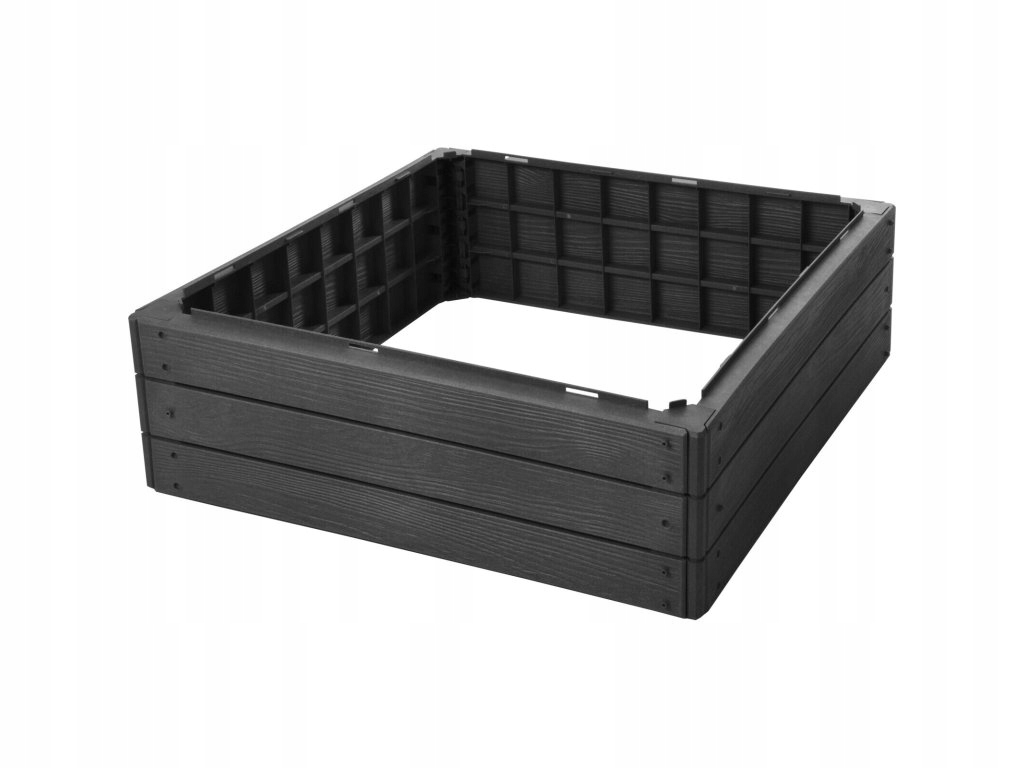 Zahradní záhon, 76 x 76 x 25 cm, černý