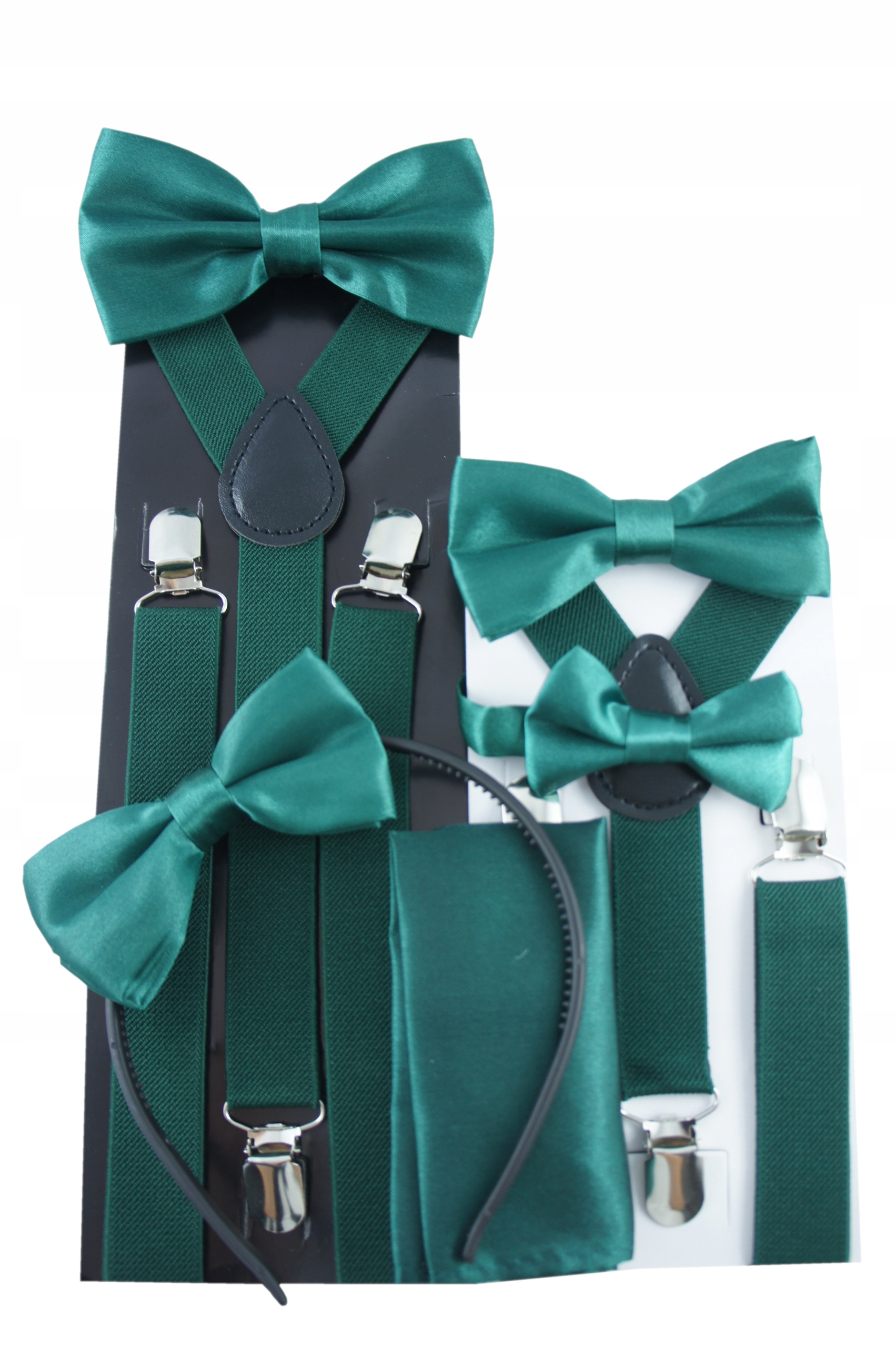 Poszetka do marynarki satynowa BUTELKOWA ZIELEŃ Materiał dominujący poliester