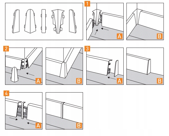 KORNER SIENA 8 cm BIAŁA LISTWA PRZYPODŁOGOWA Szerokość 20 mm