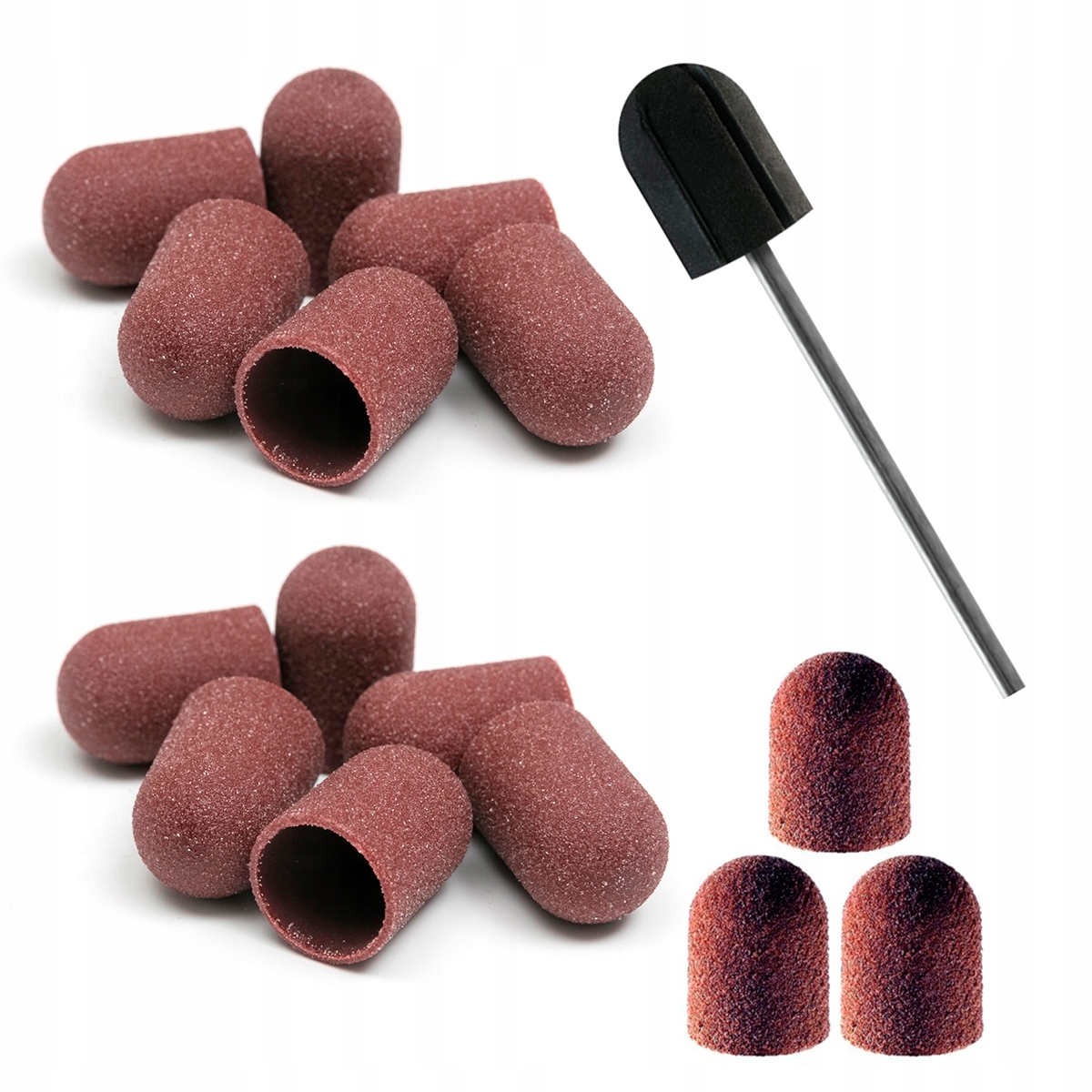 

15x Kapturek ścierny 13mm #60 Kapturki nośnik frez