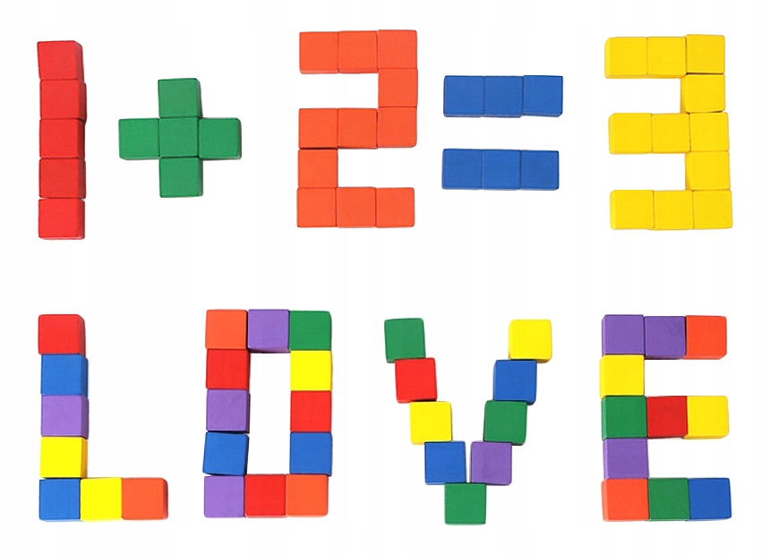 DREWNIANY ZESTAW KOLOROWE KLOCKI KOSTKI MONTESSORI Liczba elementów 100 szt.