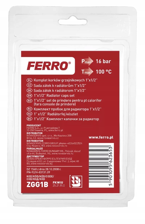 Zestaw korków biały Ferro ZGG1B Typ korek