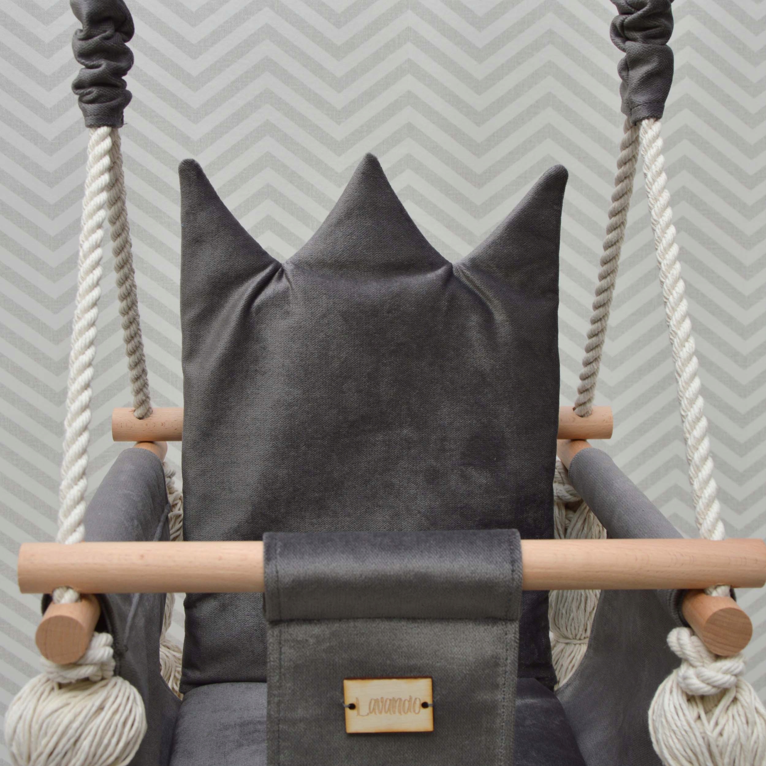 LAVANDO -HUŚTAWKA DLA DZIECI USZTYWNIONA WELUR MIX Marka Lavando