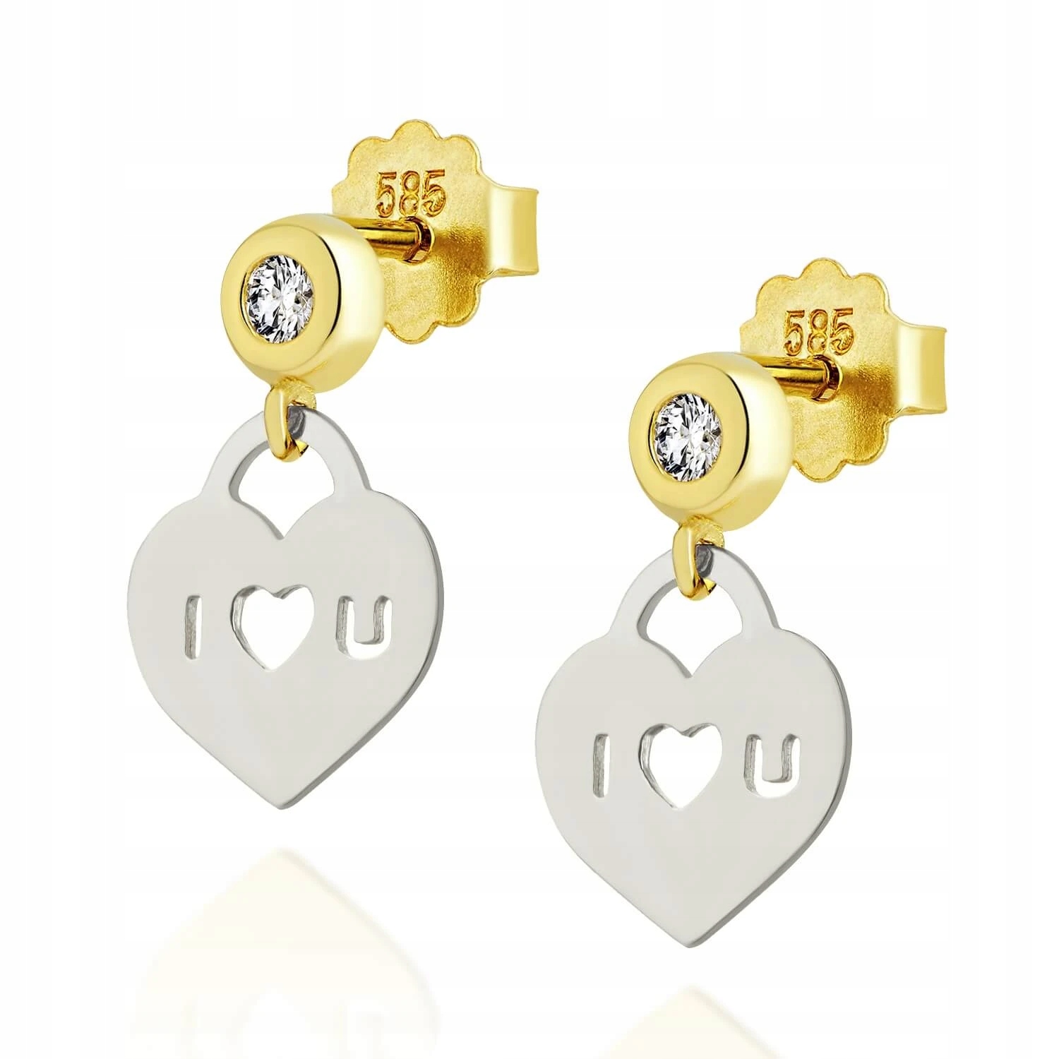 Krásné náušnice s bílým zlatem ryzost 585