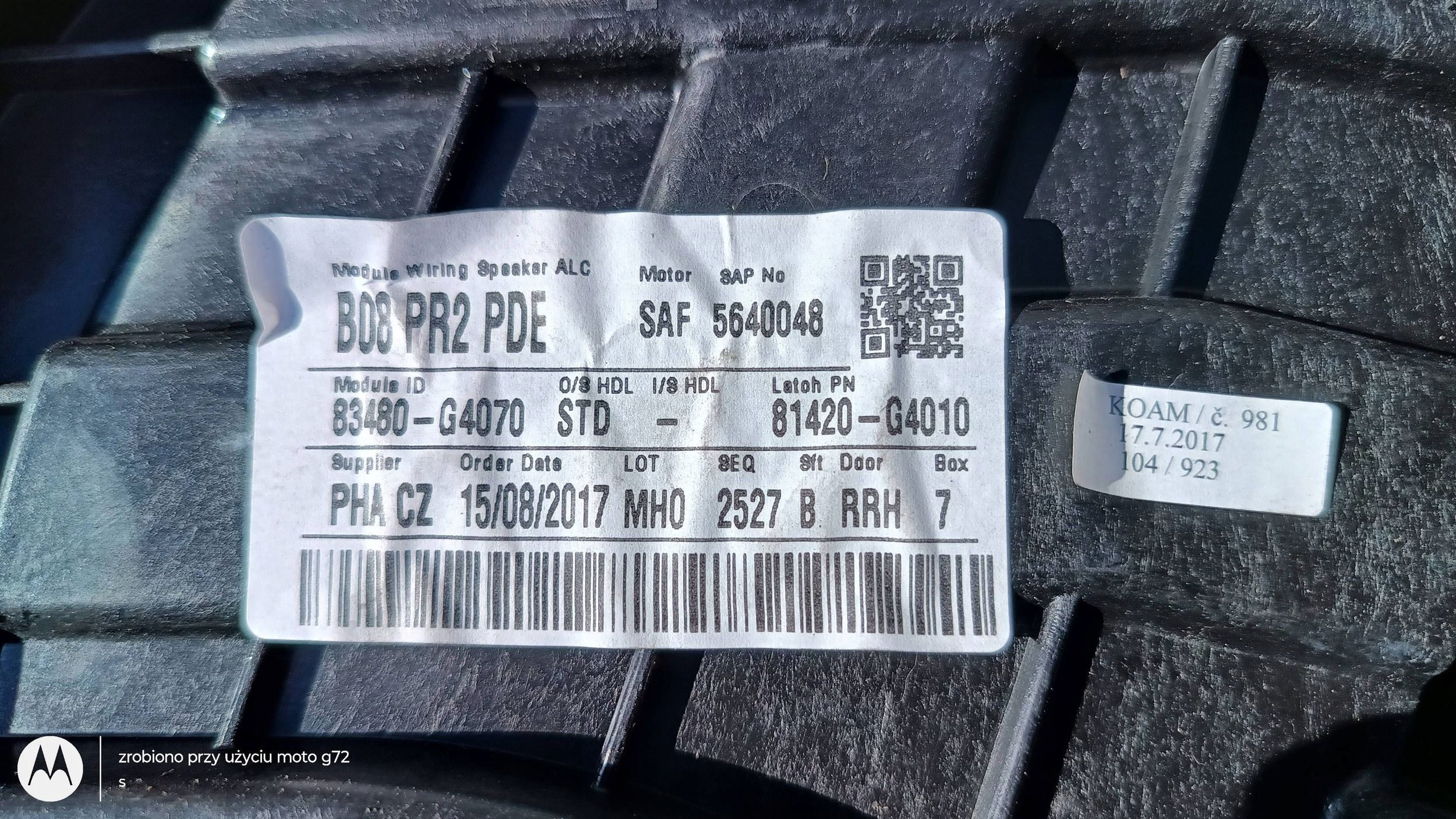 window regulator right rear part 93601-00100 HYUNDAI I30 III HB 2017