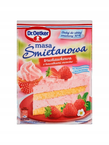 Levně Dr. Oetker Jahodová smetanová hmota s kousky ovoce 89 g