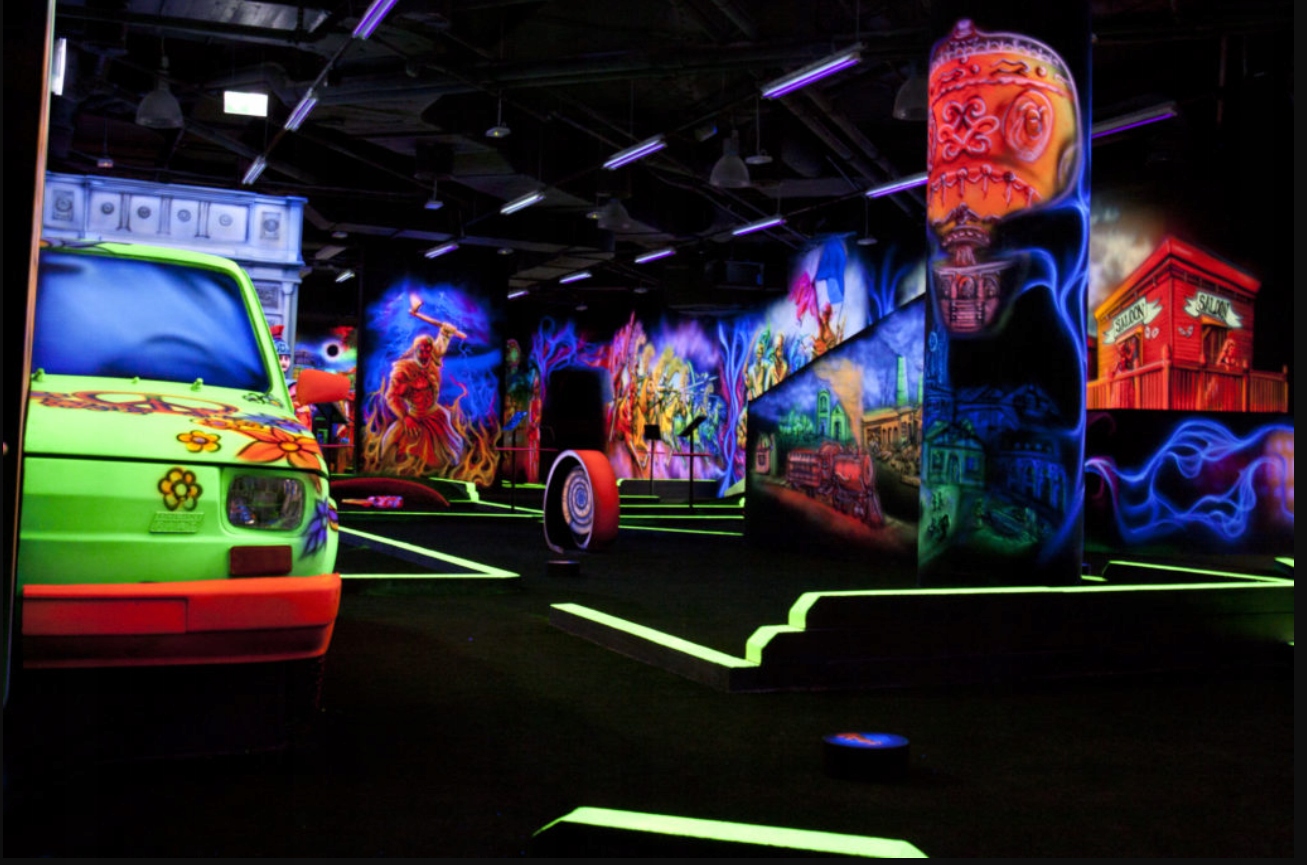 Kij putter minigolfowy golfowy do mini golfa fluo ultrafiolet zielony UV Kod producenta A133