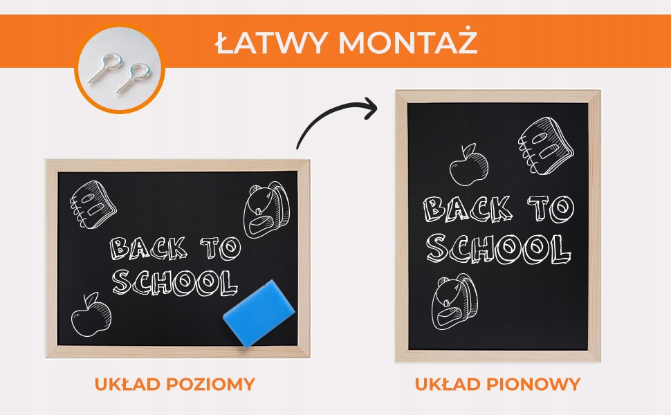 Tablica REKLAMOWA KREDOWA 40x60cm Na Ścianę MENU Wisząca Ścieralna Kod producenta TK.40x60cm