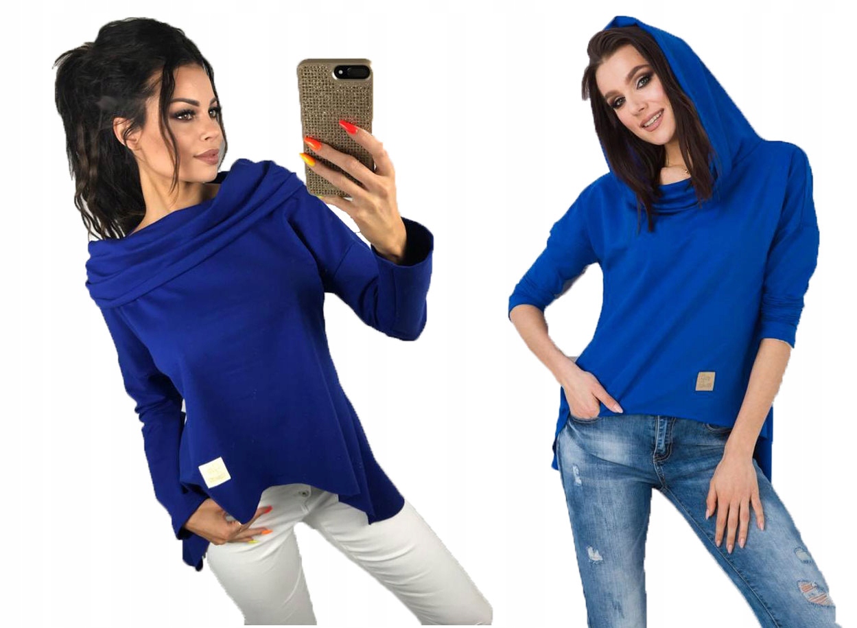 

Asymetryczna Tunika Bluza Sukienka Komin Kaptur S