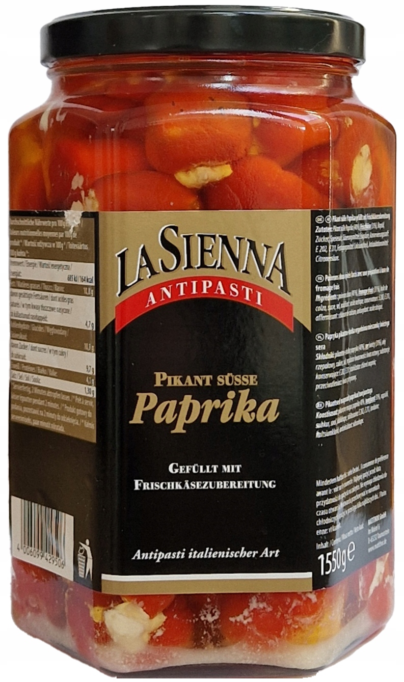 Levně La Sienna papričky naplněné sýrem – lahodné a trvanlivé, 1,55 kg