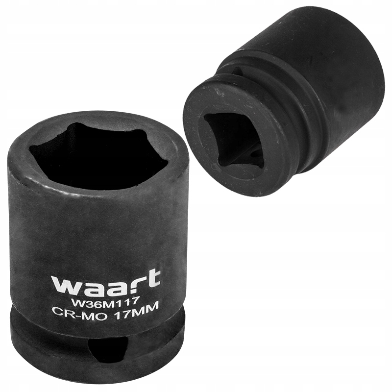 Waart Wytrzymała nasadka udarowa 17mm 1/2"" krótka CrMo warsztat auto