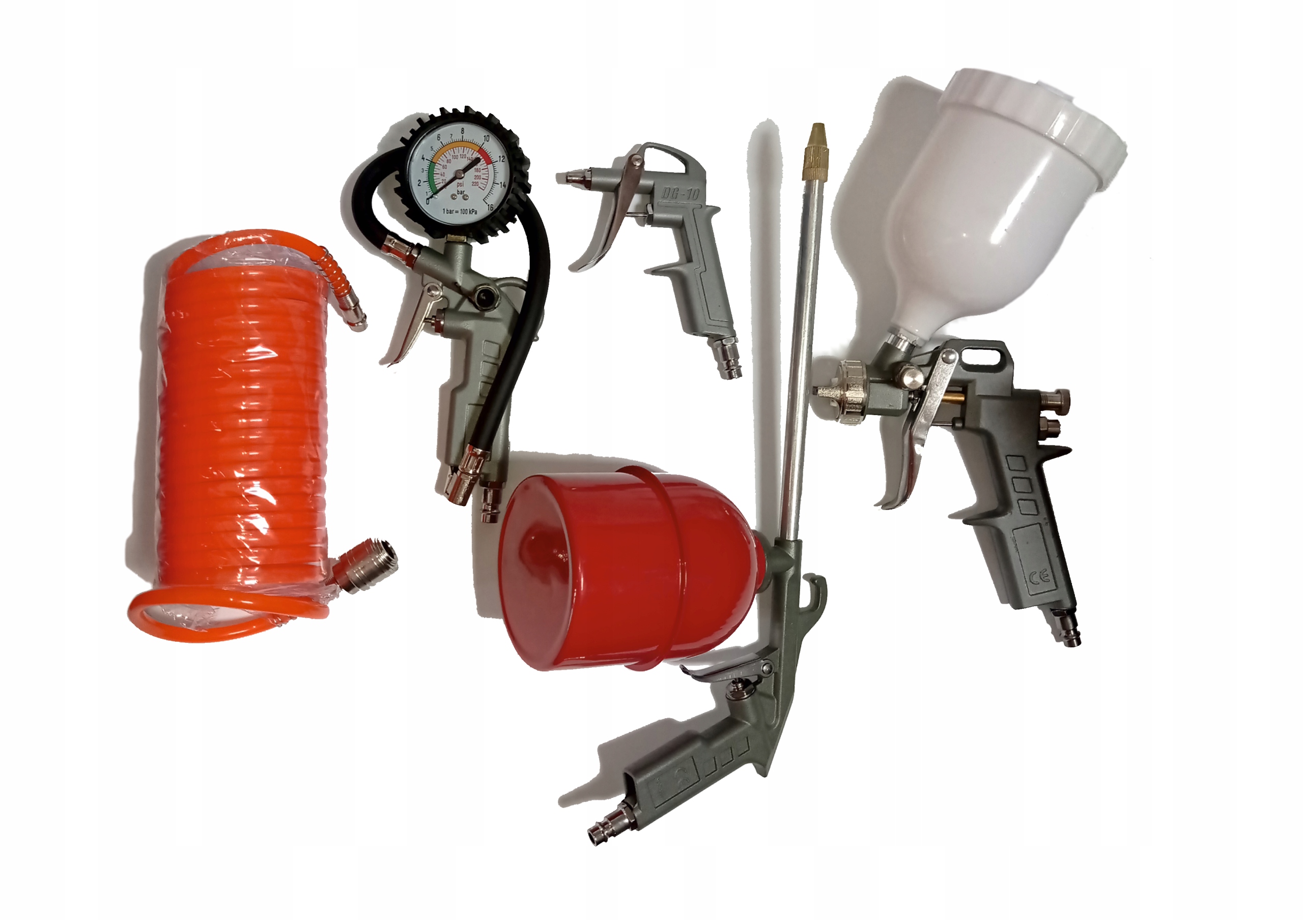 ZESTAW PNEUMATYCZNY LAKIERNICZY PISTOLET GÓRNY PRZEWÓD 5w1