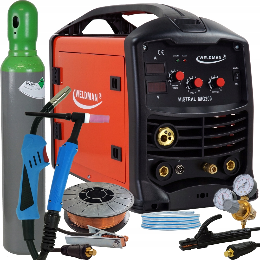 Spawarka migomat Mig Mag 200 Flux Mma Weldman 230v