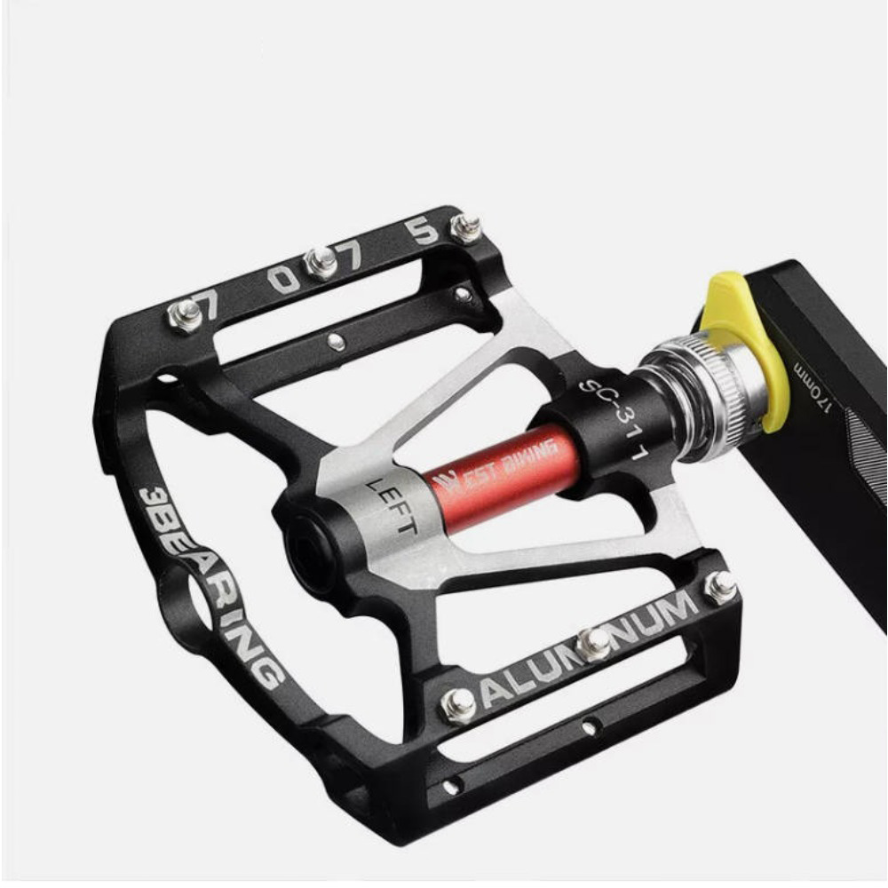 Lekkie Pedały Rowerowe Mtb Aluminiowe Czarne 3 Łożyska
