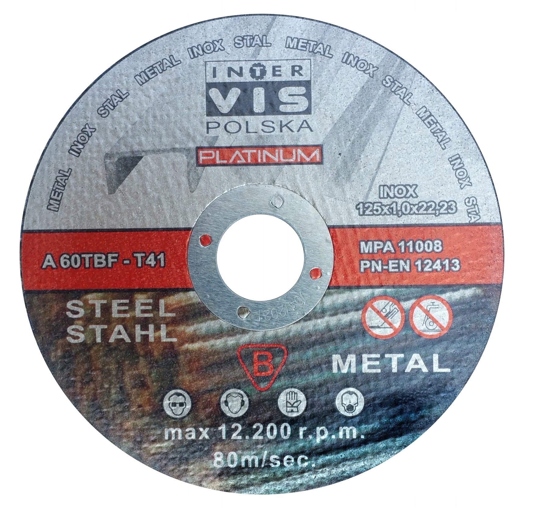 

Tarcza tnąca do stali inox metalu płaska 125mm 1mm