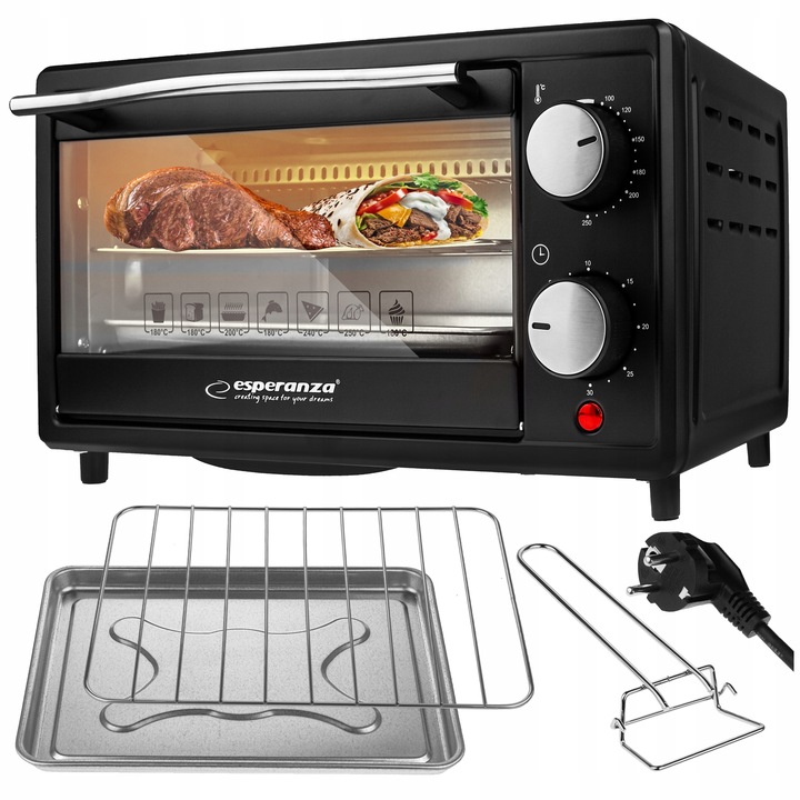 Mini Piekarnik Elektryczny EKO007N Calzone 10L Esperanza Piecyk Opiekacz