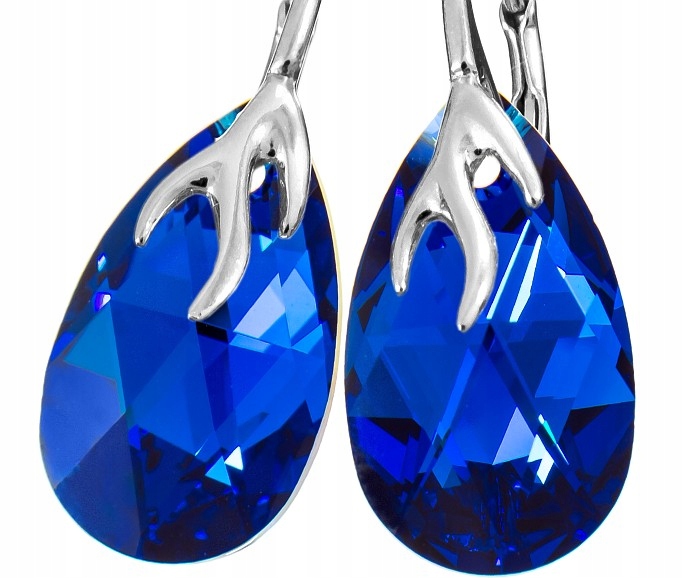 Ozdobné Krystaly Náušnice Blue Comet