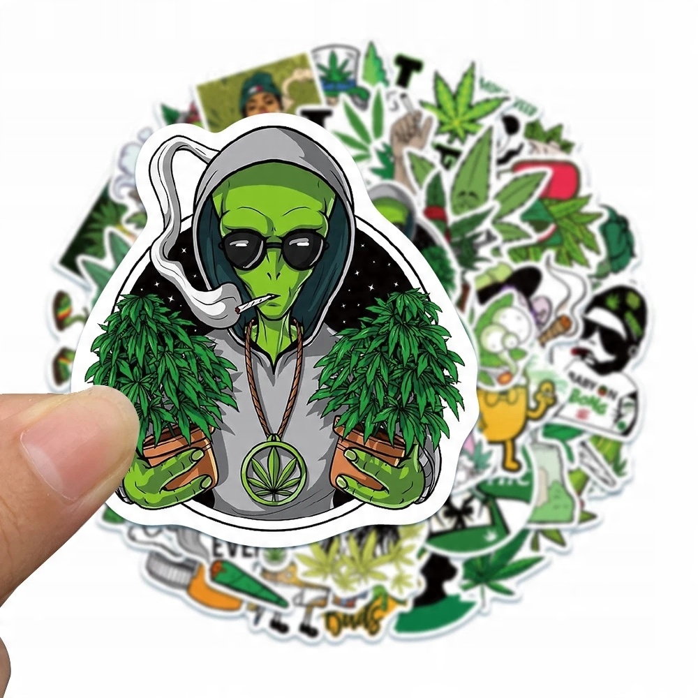 

Cannabis Konopie Marihuana Naklejki Wlepy 50szt