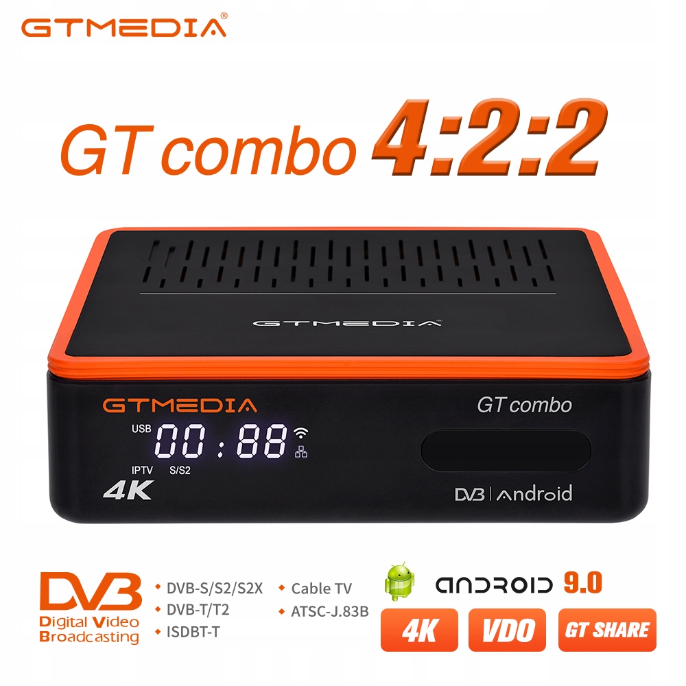 TV BOX DVB-S2/T2 Tuner Dekoder GTMEDIA GTcombo 8K 3DAndroid Youtube Netflix