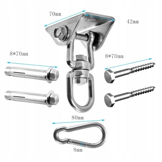 Solidny Uchwyt Fotela Wiszącego Mocowanie Sufitowe Huśtawki Worka + Linka Producent inna