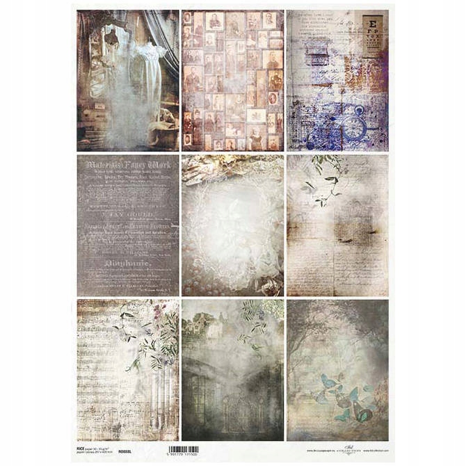 Papier Ryżowy do decoupage A3 koronki gipiura