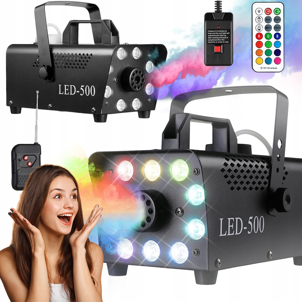 500W 8 Led Rgb Stroj Na Jevištní Kouř S Disko Koulí Pro Halloween